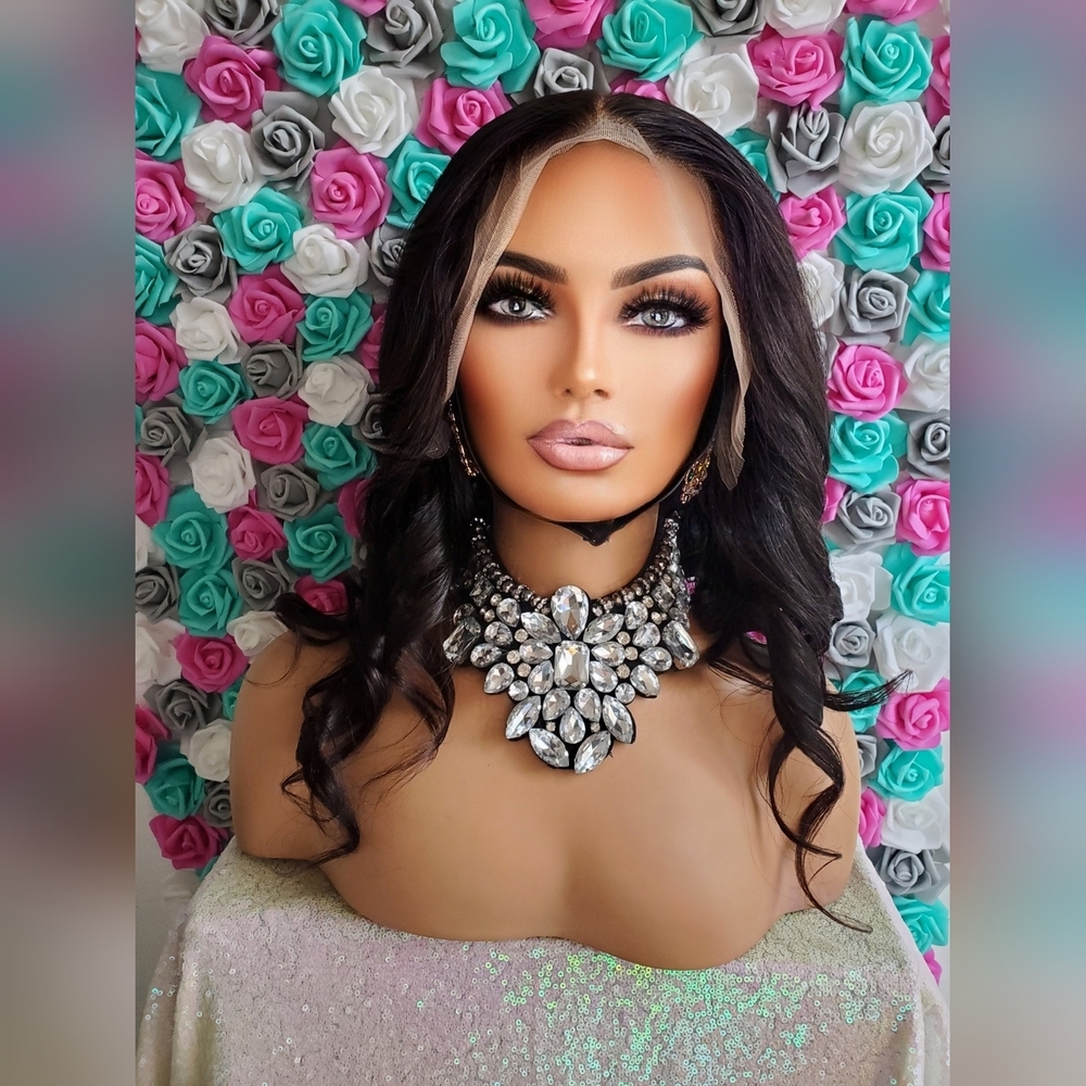 Custom made frontal human hair wig